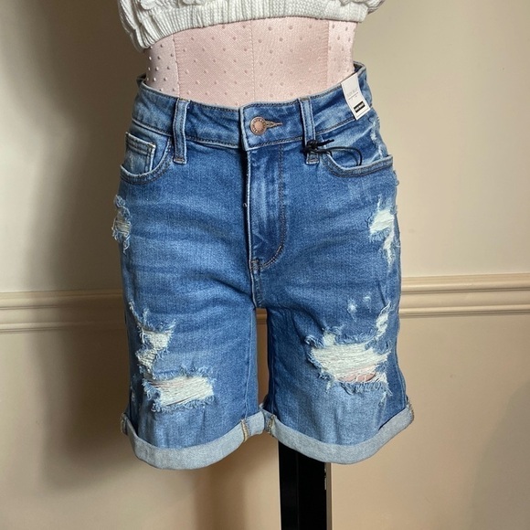 JUDY Blue LAST ONE size small high waisted distressed denim shorts - Picture 2 of 5